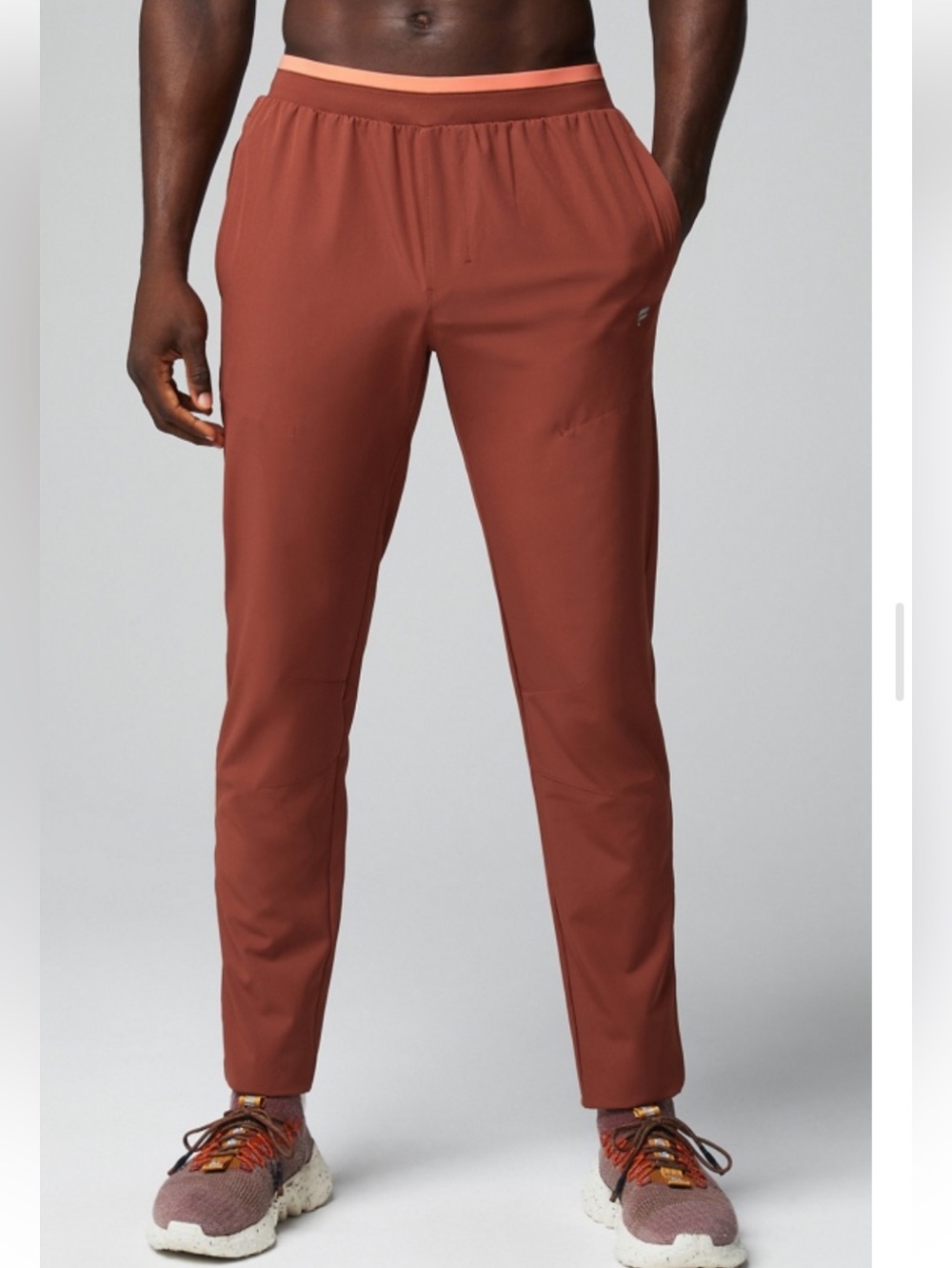 Fabletics Men’s Fundamental Rust Pants with Drawstring Waistband Size Medium